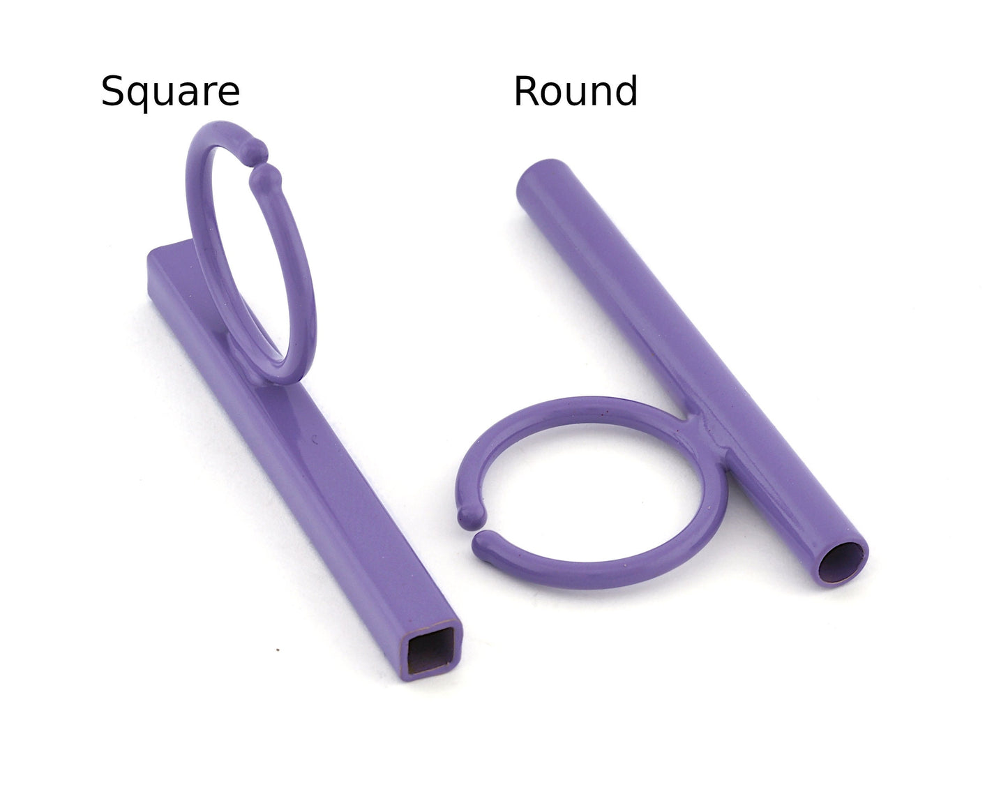 Square Round Tube Adjustable Ring Blank - Lilac Painted Brass (50mm Tube ) 4917 - 5037