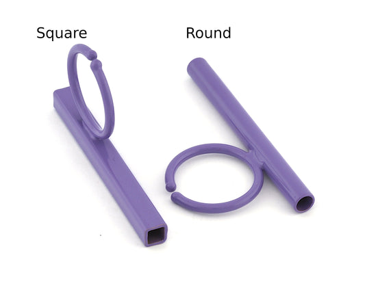 Square Round Tube Adjustable Ring Blank - Lilac Painted Brass (50mm Tube ) 4917 - 5037