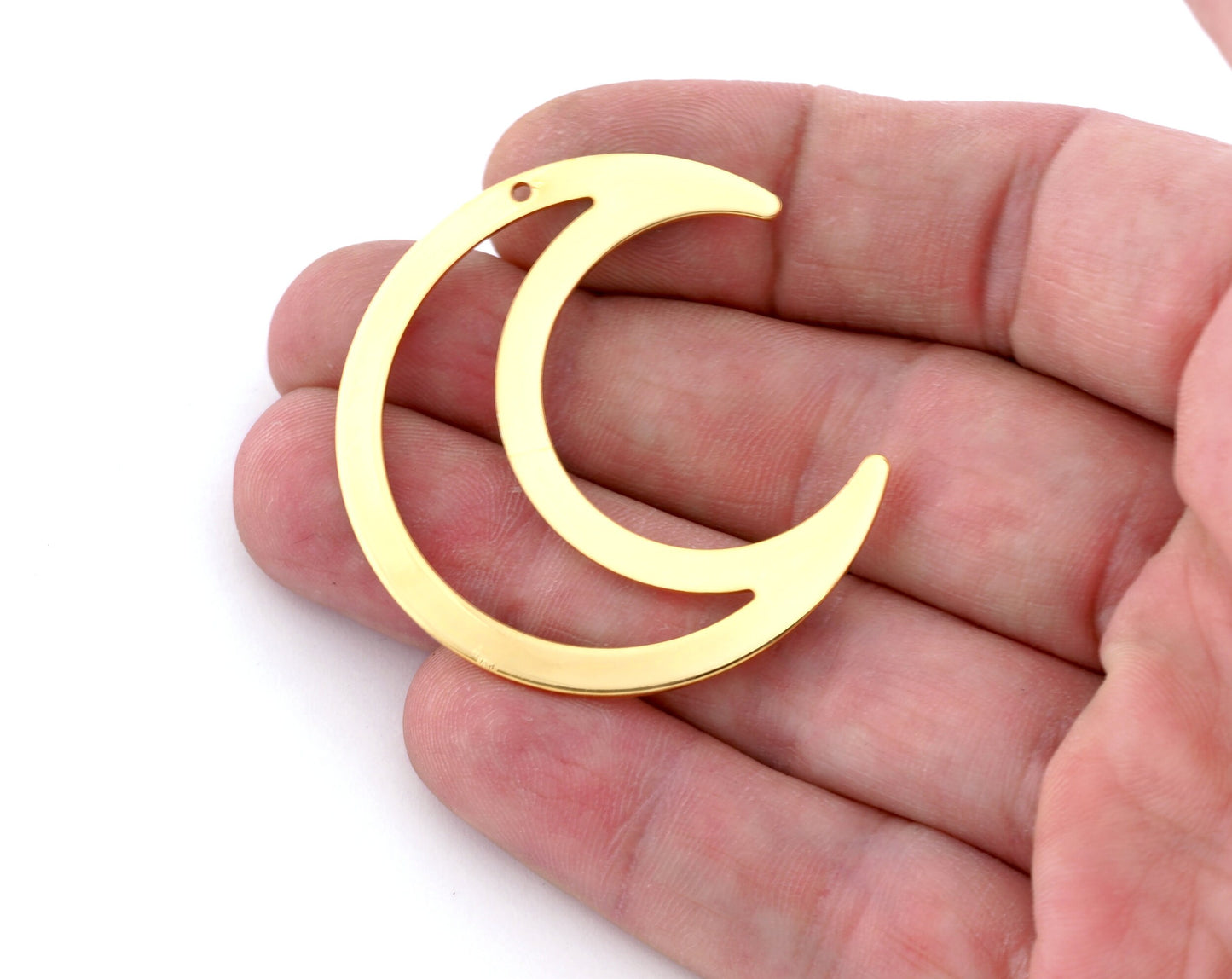 Crescent Charms Raw Brass - Antique Copper Silver - Shiny gold - Black Painted 42x39mm 0.8mm thickness Findings 5035 - 335