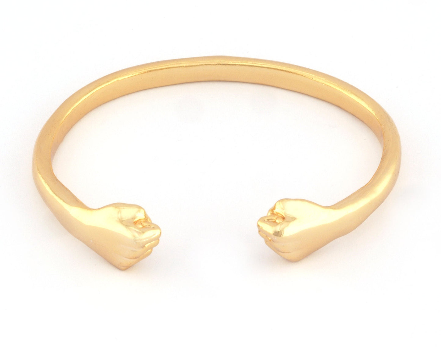 Punch Bracelet Shiny Gold Plated Brass (55mm inner size - Adjustable ) 5034