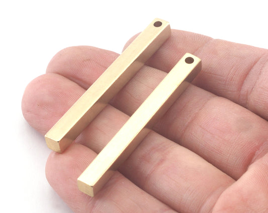 Raw brass bar 5x50mm 3/16"x2" square stamping square rod (2.5mm 3/32 inch 10 gauge One Hole ) sbl50 2403