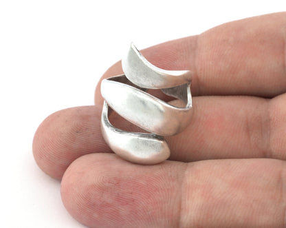 Snake Adjustable Ring Antique silver plated brass (6 - 9US inner size ) OZ4345