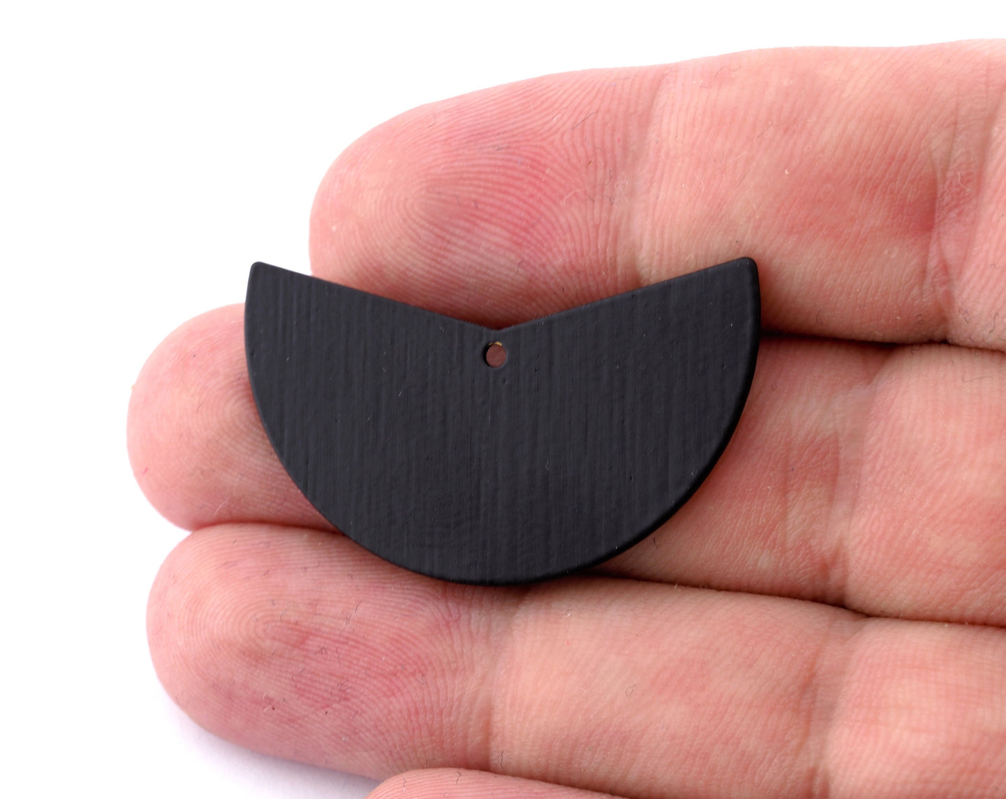 Brushed Geometric Charms Black Painted Brass 38x23mm 0.8mm thickness Findings OZ3630-420