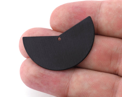 Brushed Geometric Charms Black Painted Brass 38x23mm 0.8mm thickness Findings OZ3630-420