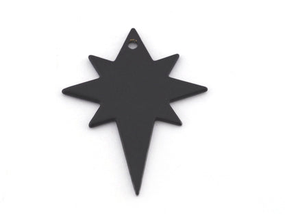 North Star Black Painted one hole charms findings (27x22mm) 4544-124