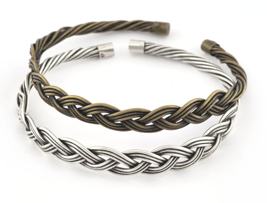 Knotwork Arm Band, Celtic, Antique Silver Plated , Antique Bronze Plated Brass S288