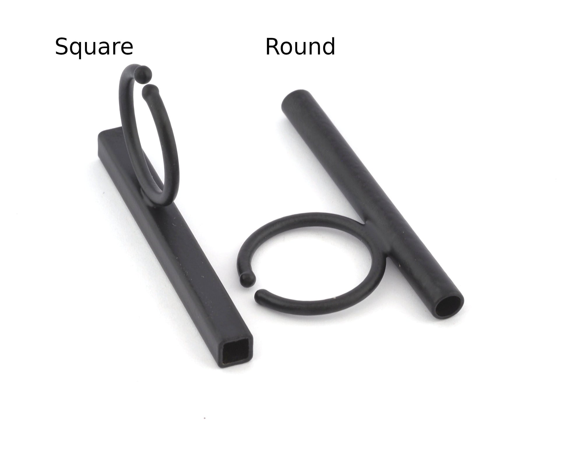 Square Round Tube Adjustable Ring Blank - Black Painted Brass (50mm Tube ) 4917 - 5037