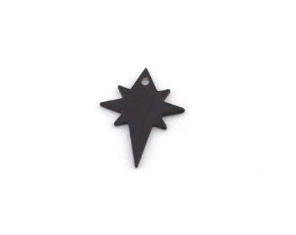 North Star 20x15mm black painted brass one holes charms findings 4543-67