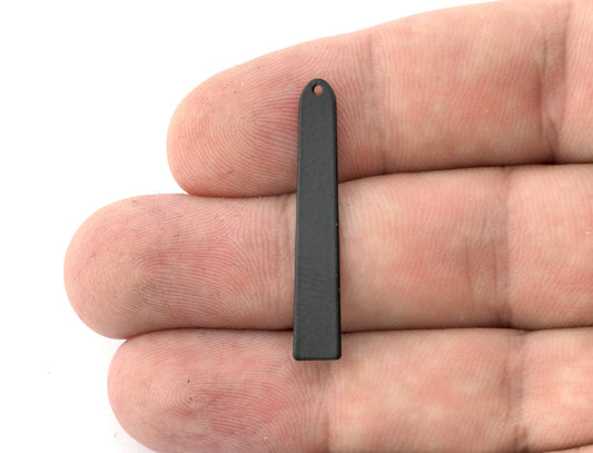 Rectangle Semi Circle Black Painted Brass 6x35mm 1 holes charms findings 4534-125