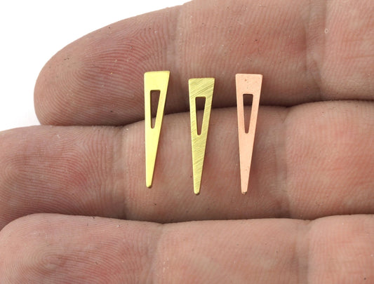 Triangle charms Raw brass - Copper - Brushed Brass 20x4.5mm findings 5117 - 30