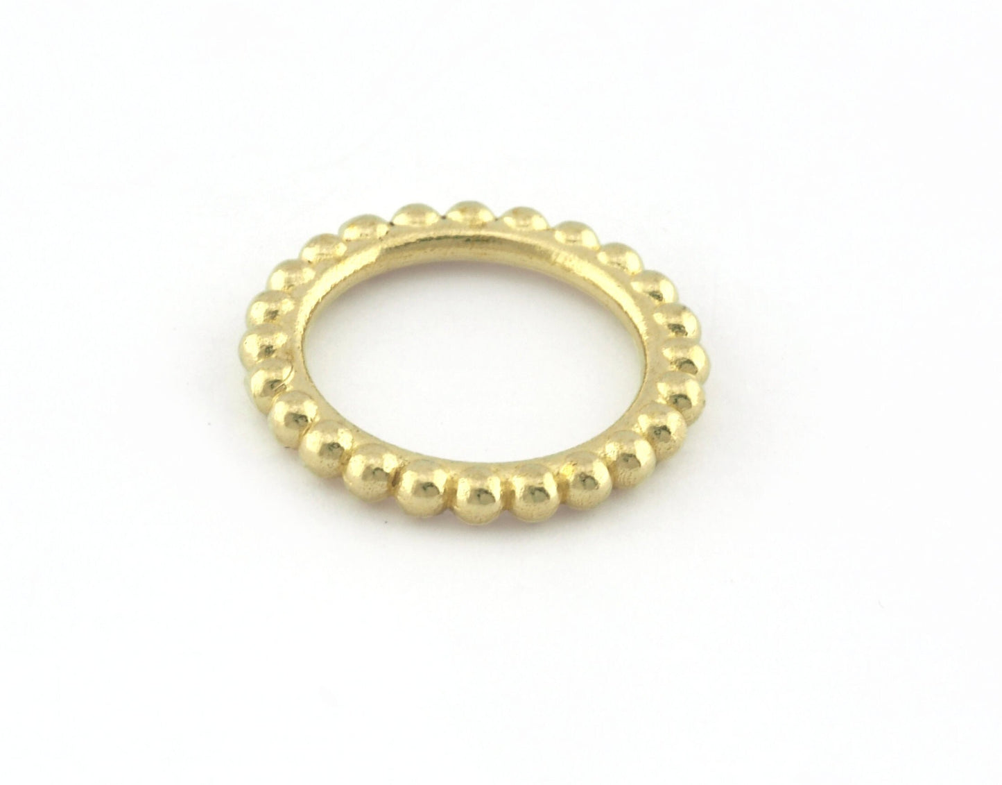 Minimalist Ball Ring, Ribbed, Adjustable, Raw Brass (14.75mm -3.5US) 5128 newline