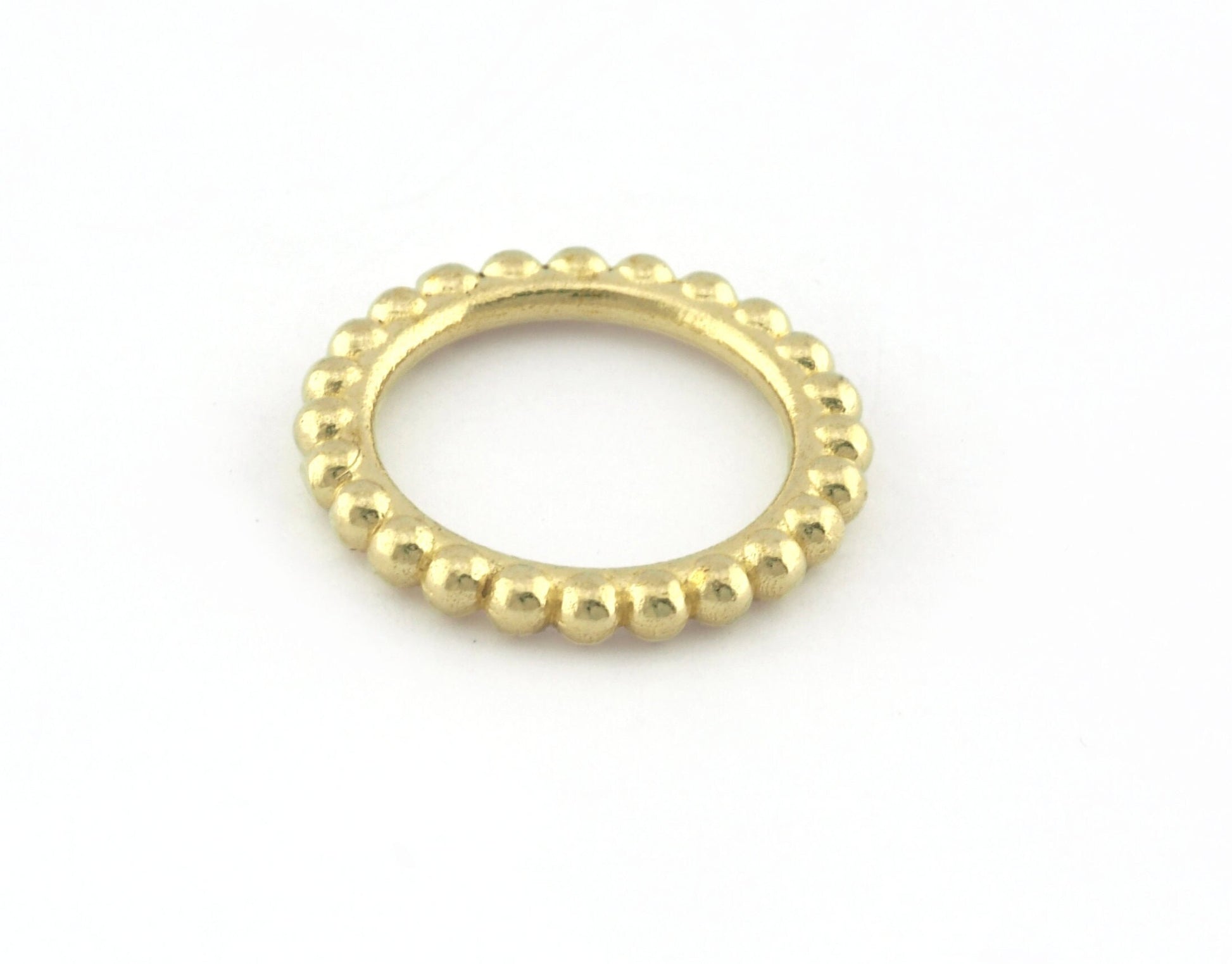 Minimalist Ball Ring, Ribbed, Adjustable, Raw Brass (14.75mm -3.5US) 5128 newline