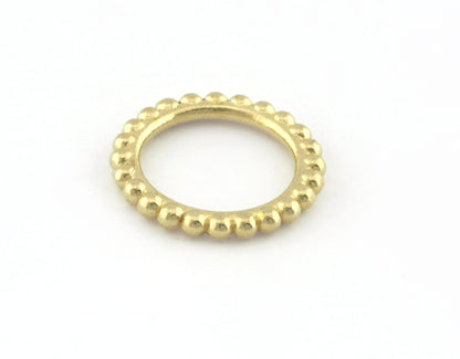 Minimalist Ball Ring, Ribbed, Adjustable, Raw Brass (14.75mm -3.5US) 5128 newline