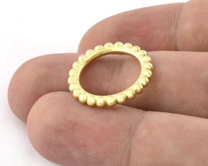 Minimalist Ball Ring, Ribbed, Adjustable, Raw Brass (14.75mm -3.5US) 5128 newline