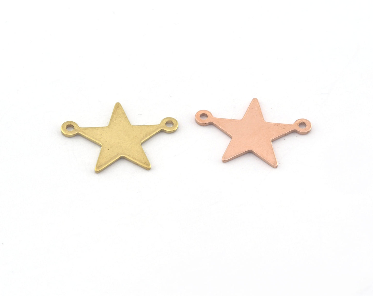 Star Charms Tag Blank Copper - raw brass 2 holes connector charms findings (22x16mm) 5138