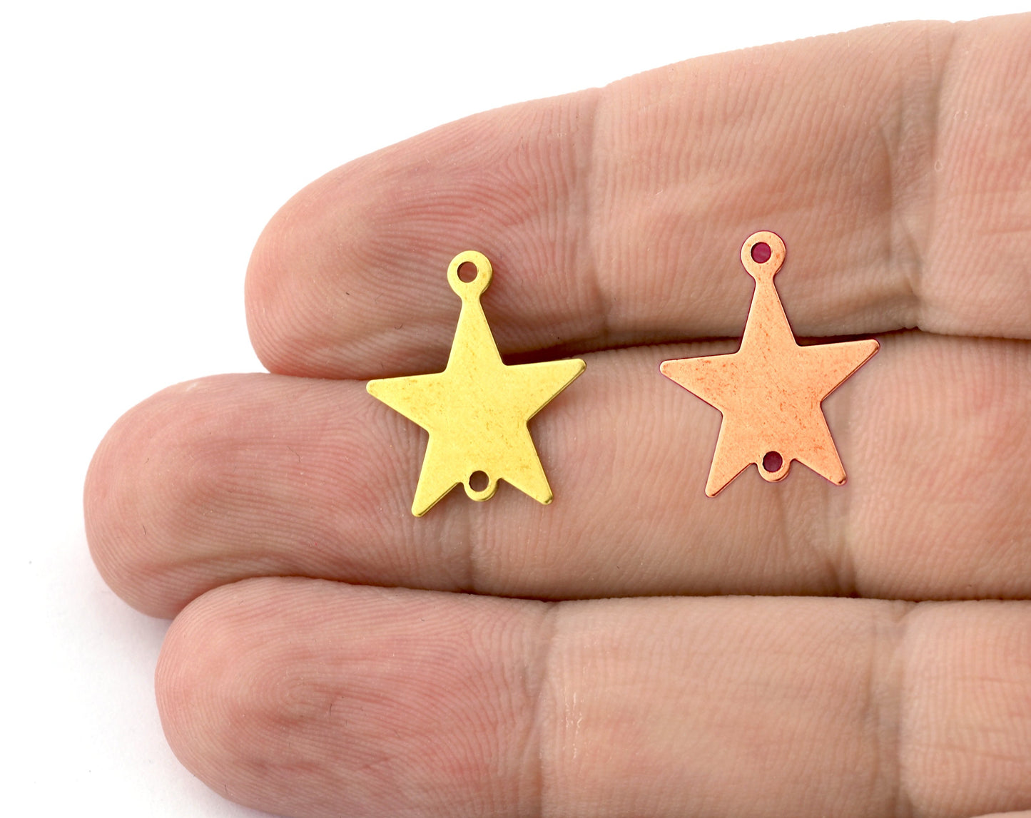 Star Charms Tag Blank Copper - raw brass 2 holes connector charms findings (18x16mm) 5140