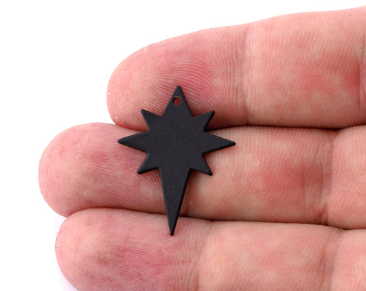 North Star Black Painted one hole charms findings (27x22mm) 4544-124