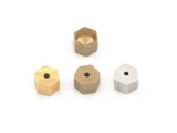 Hexagonal end caps, 7x5mm 6mm inner raw brass - Antique silver - Shny Gold Plated 3201 ENC6