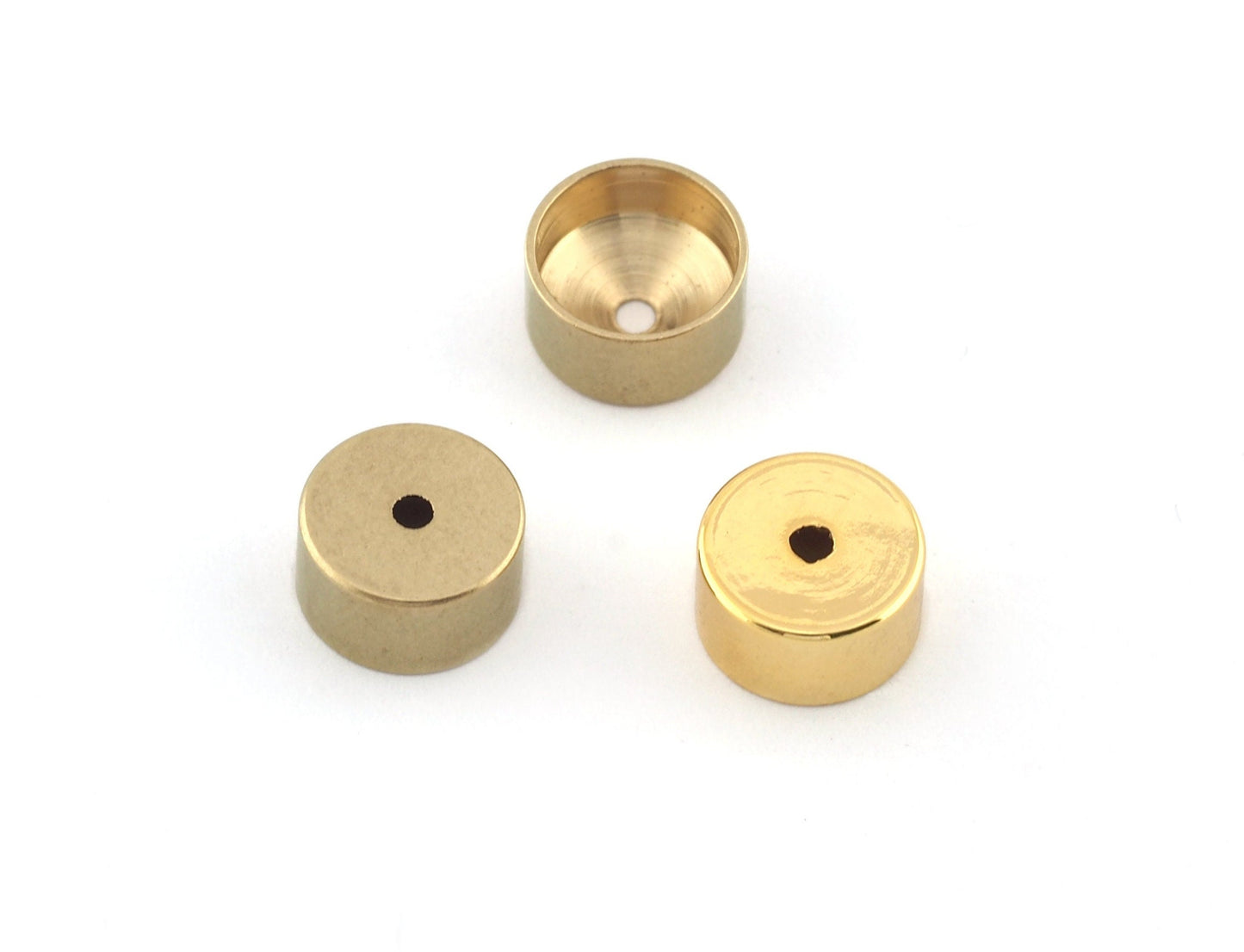 Ends cap brass Raw brass - Shiny Gold Plated - Antique Silver - Bronze - copper 9x5mm (8mm inner) cord - ribon ends, Top Hole ENC8 5147