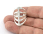 Ring Filigree Adjustable Ring Shiny Silver Plated Brass 1 Pc. (18.5mm 8.5US inner size) OZ2091 33mm
