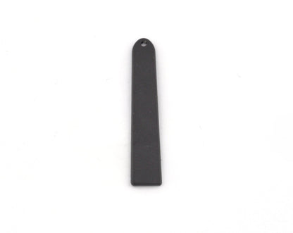 Rectangle Semi Circle Black Painted Brass 6x35mm 1 holes charms findings 4534-125