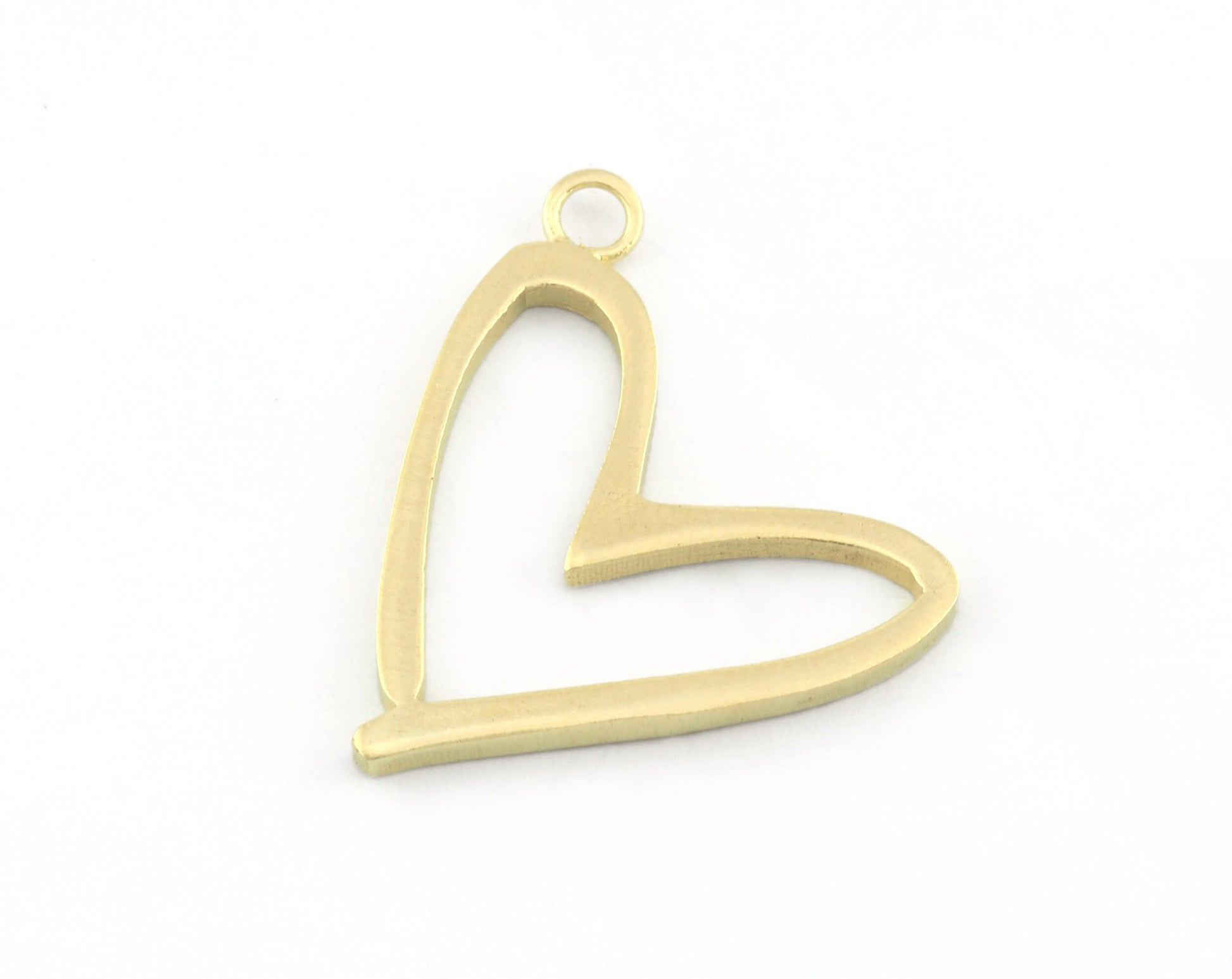 Heart Charms, Pendant, Raw Brass 31mm 5159 newline