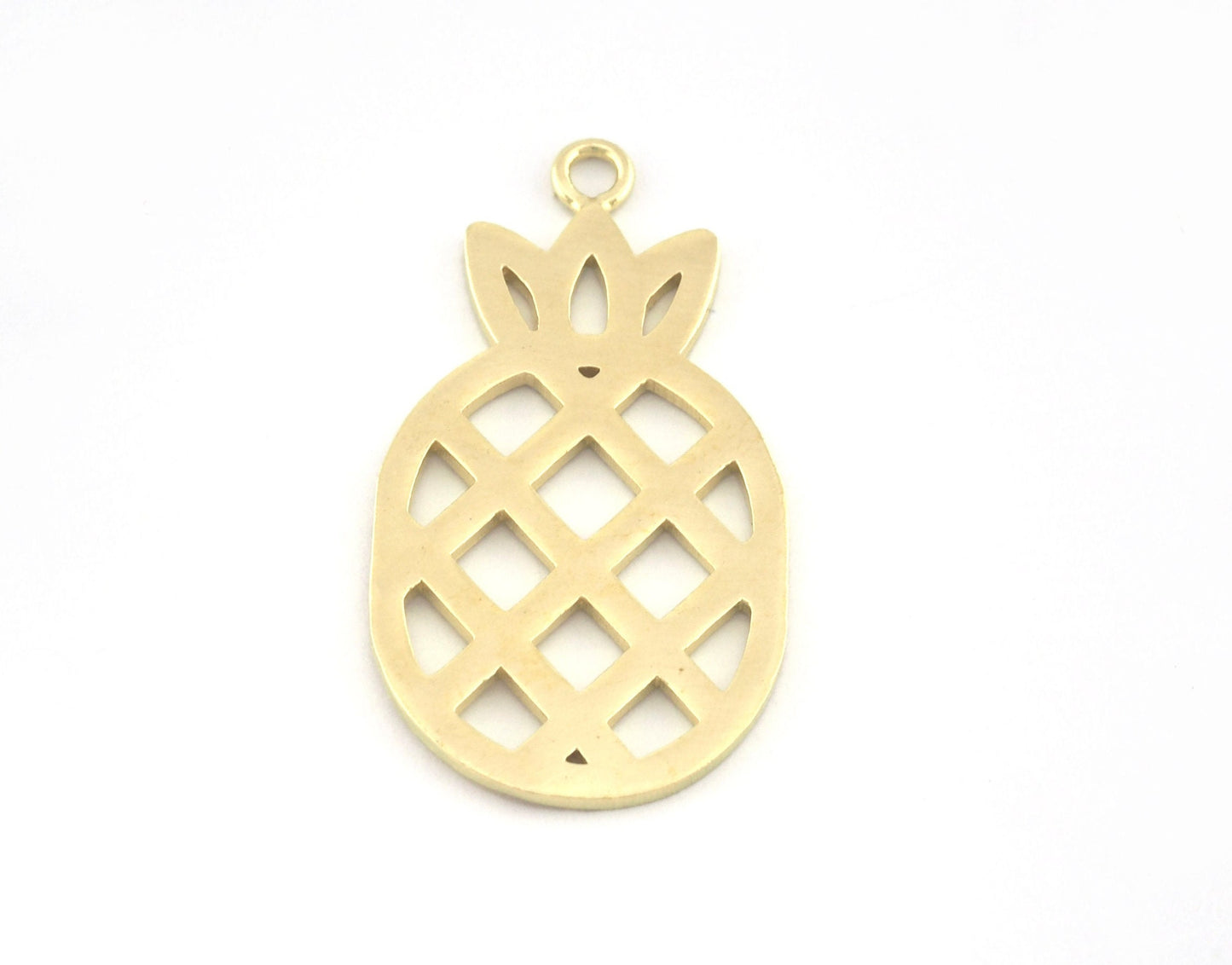 Pineapple Charms, Fruit Pendant, Raw Brass 36x19mm 5165 newline