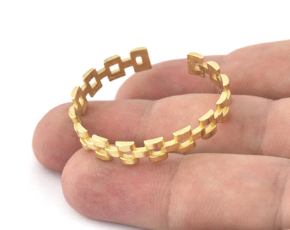 Link Ring Adjustable Raw Brass (30mm minimum inner size) 5112