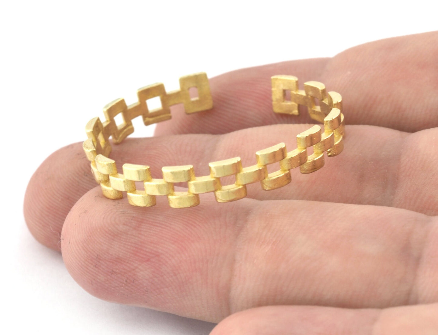 Link Ring Adjustable Raw Brass (30mm minimum inner size) 5112