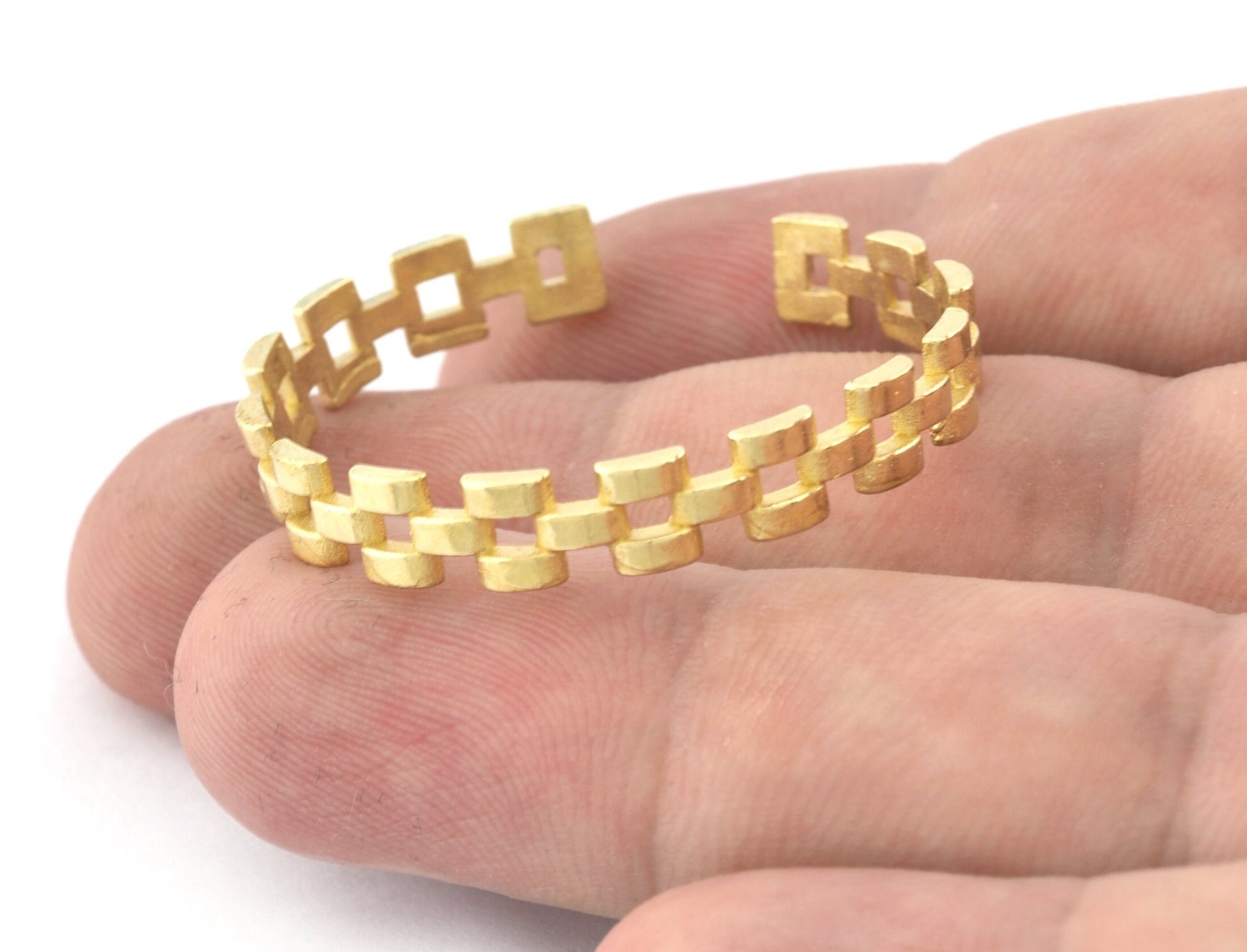 Link Ring Adjustable Raw Brass (30mm minimum inner size) 5112