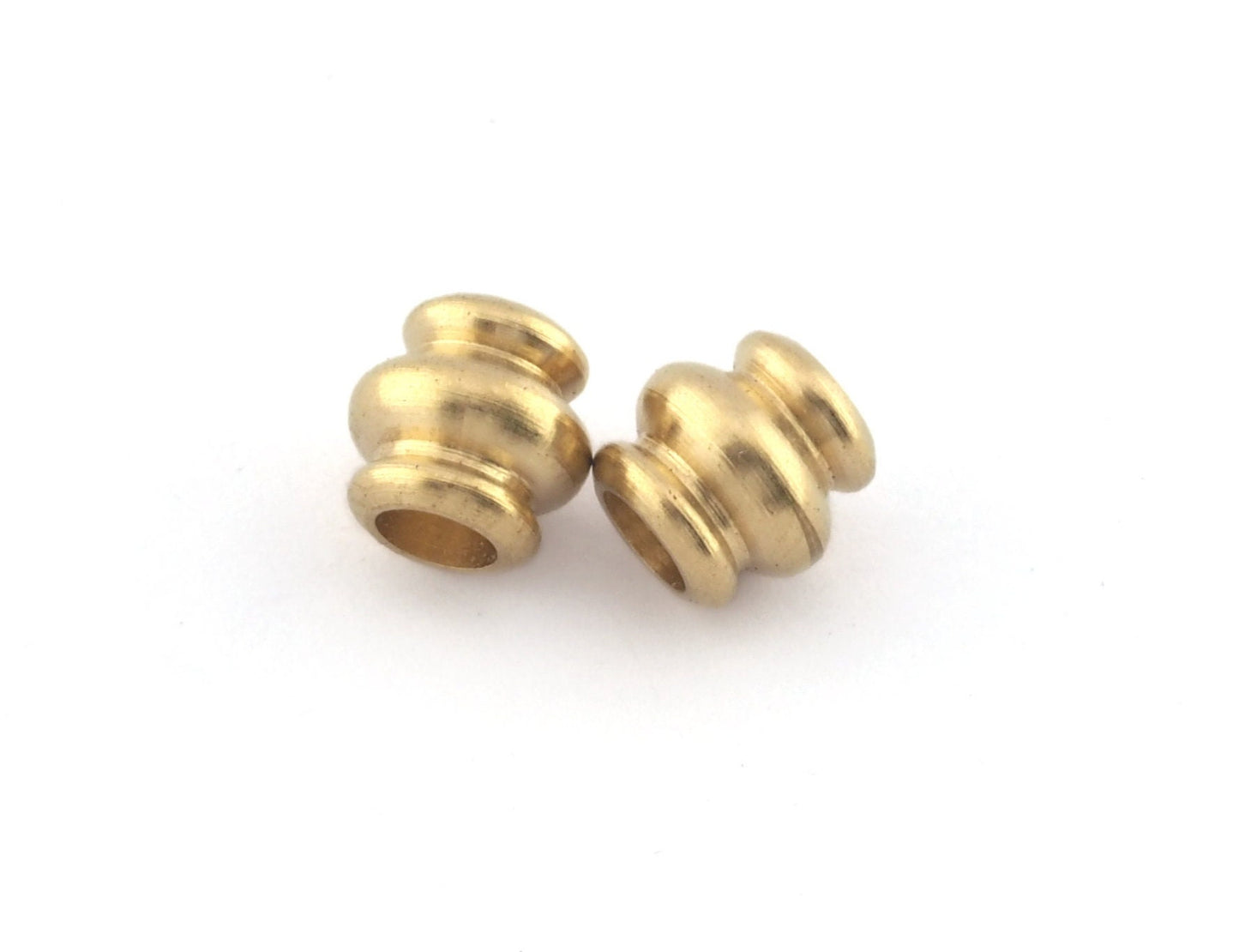 Raw brass bead, 7x7mm (hole 3.5mm) raw brass spacer bead bab3 1523