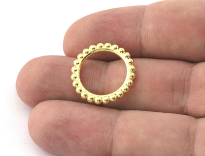 Minimalist Ball Ring, Ribbed, Adjustable, Raw Brass (14.75mm -3.5US) 5128 newline