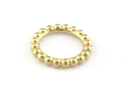 Minimalist Ball Ring, Ribbed, Adjustable, Raw Brass (15.5mm -4.5US) 5129 newline