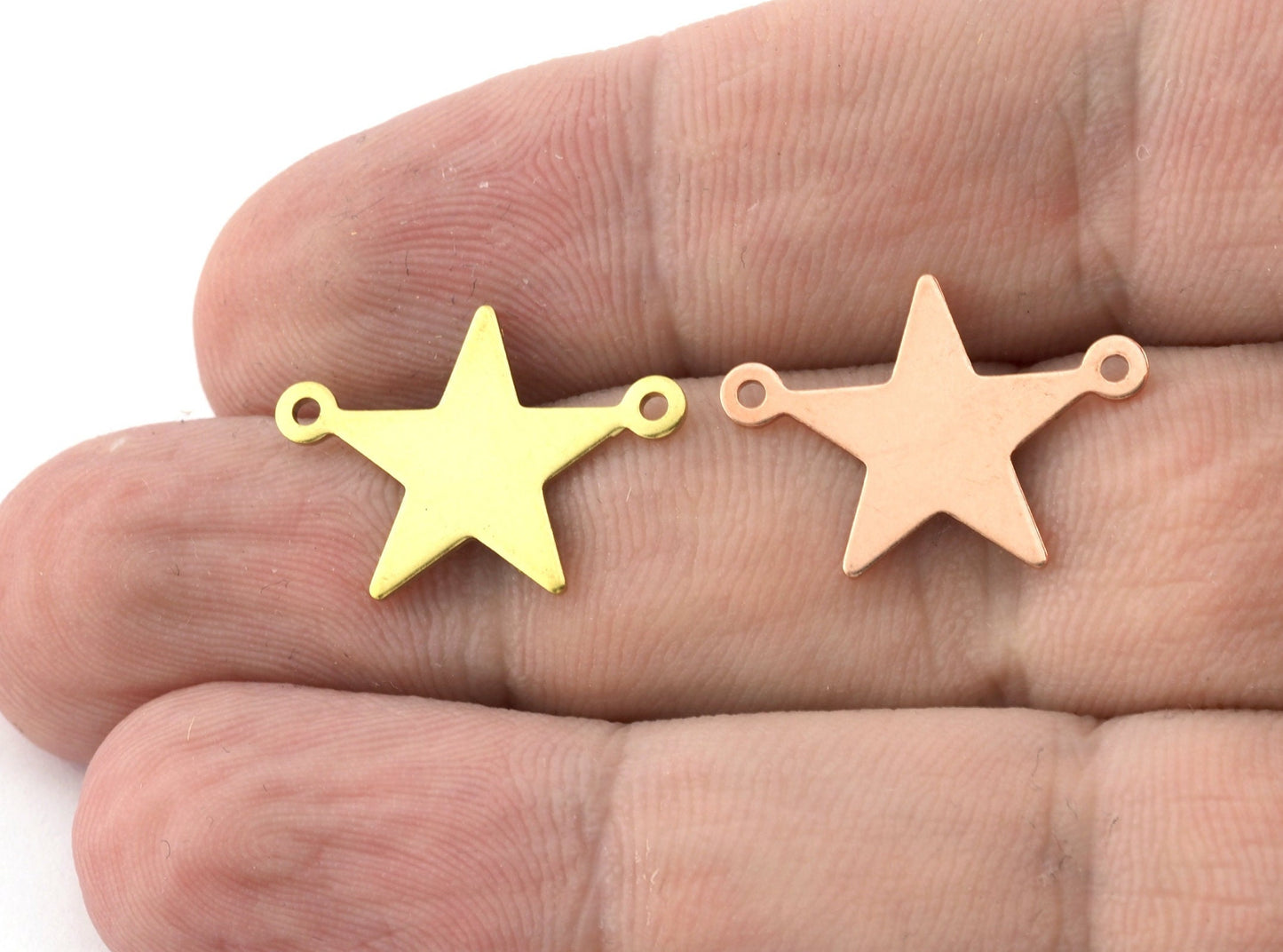 Star Charms Tag Blank Copper - raw brass 2 holes connector charms findings (22x16mm) 5138