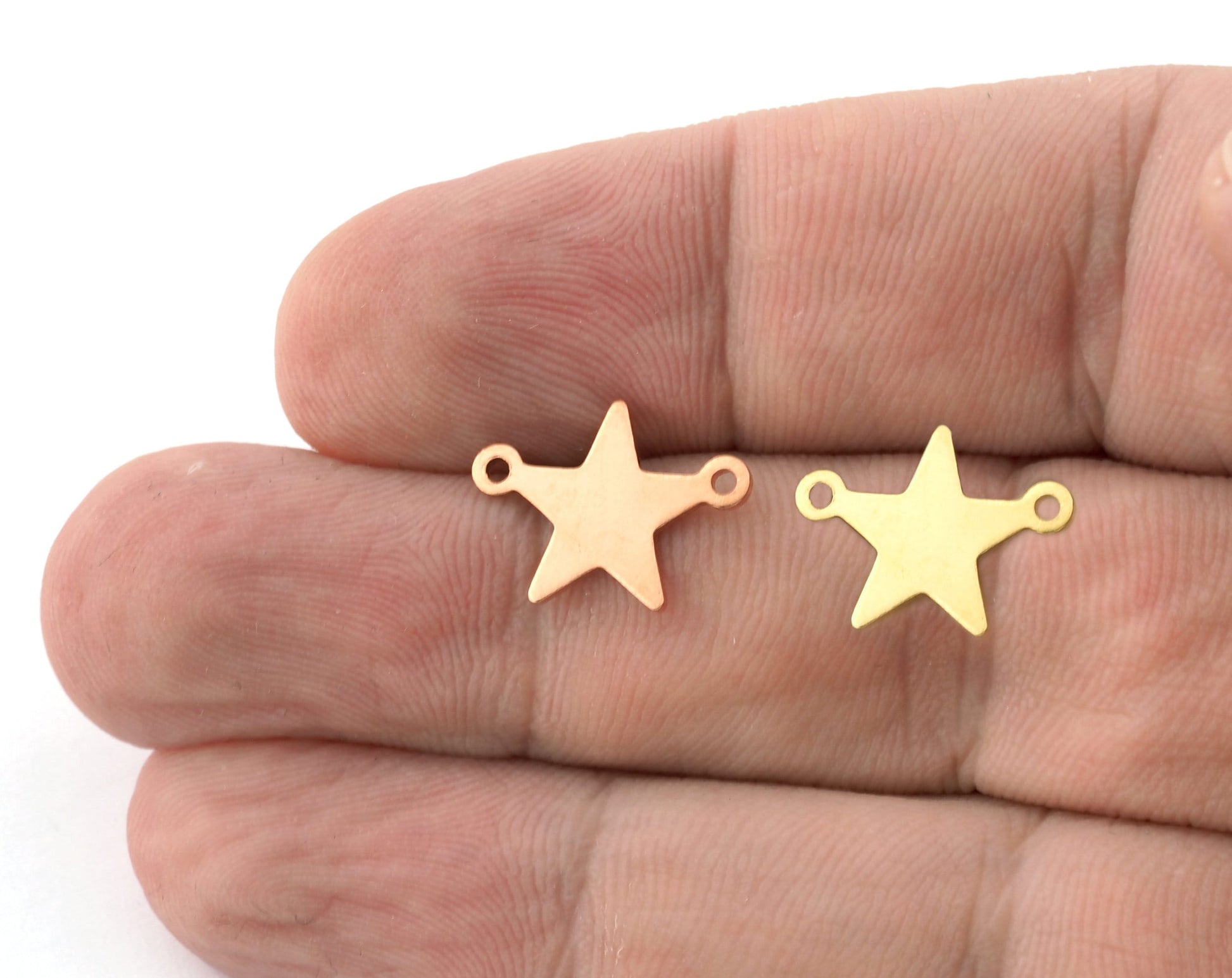 Star Charms Tag Blank Copper - raw brass 2 holes connector charms findings (16x12mm) 5139