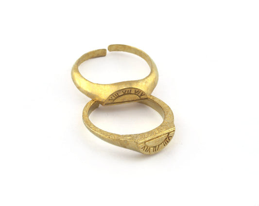 Minimalist Ethnic Ring, Adjustable, Set rings, Twice ring, Raw Brass 5144