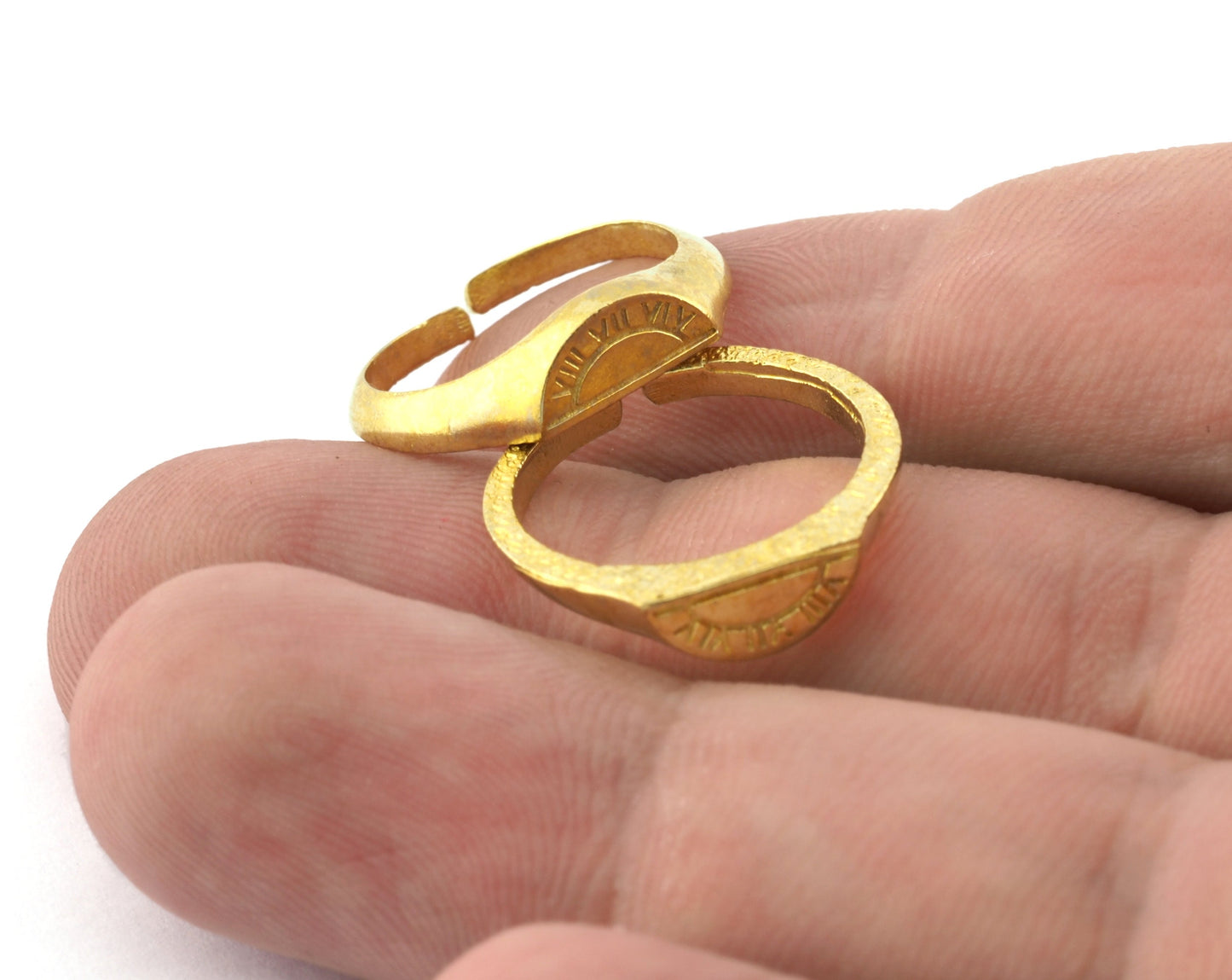 Minimalist Ethnic Ring, Adjustable, Set rings, Twice ring, Raw Brass 5144