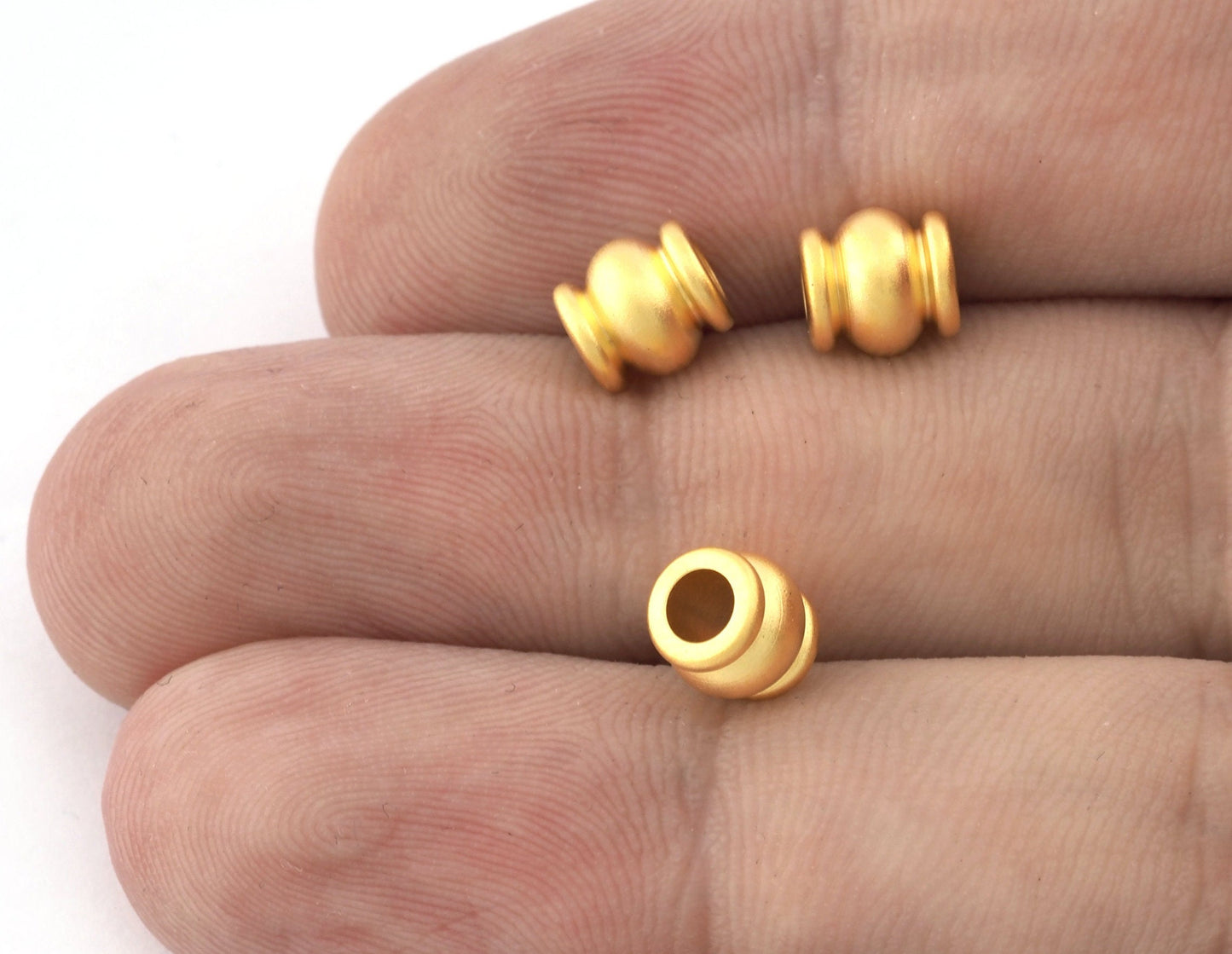 10 pcs 7x7mm ( 3.8mm hole) gold plated brass round tube finding charm bab3 1523