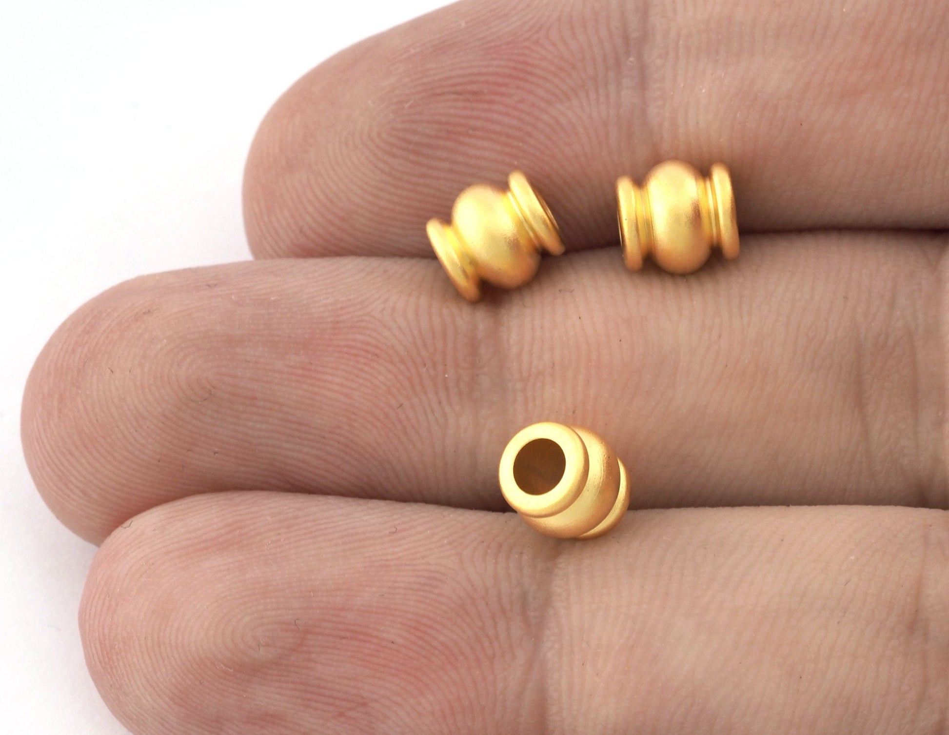 10 pcs 7x7mm ( 3.8mm hole) gold plated brass round tube finding charm bab3 1523