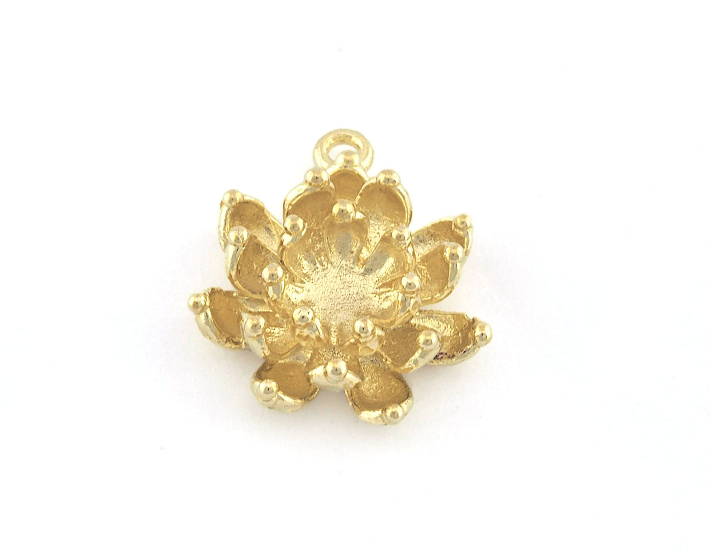 Lotus, Flower Charms, Pendant, Raw Brass 21x18mm 5154