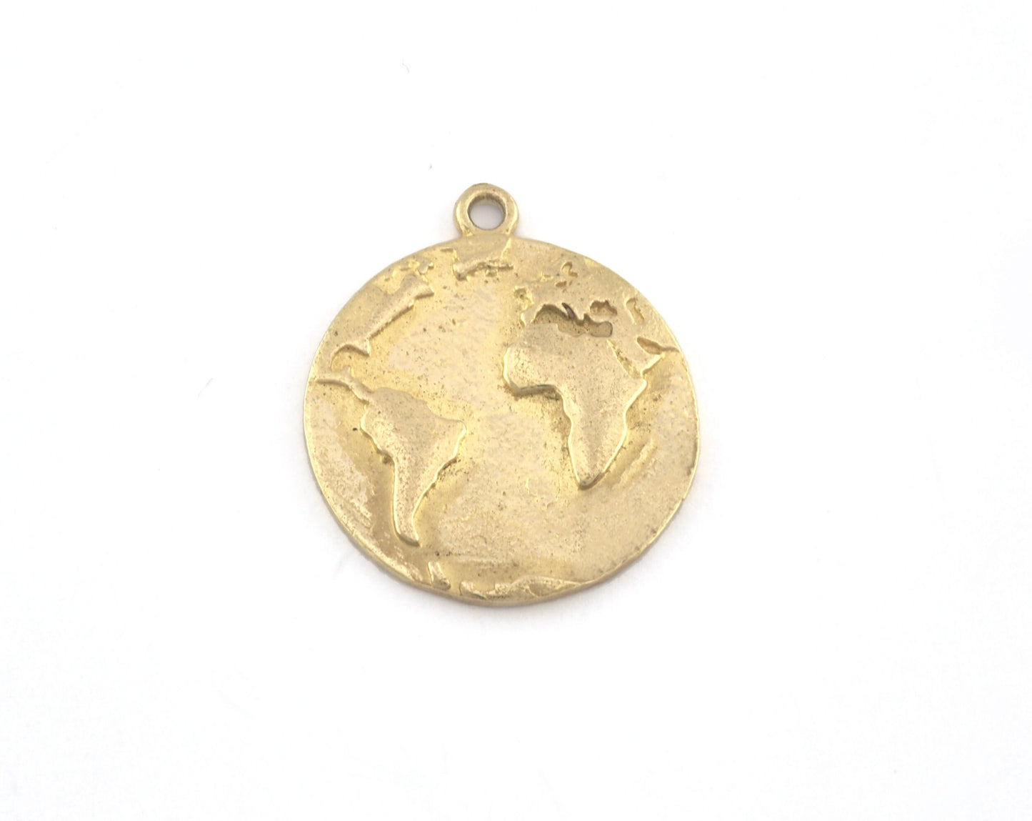 World Map Charms, Pendant, Raw Brass 21x18mm 5169