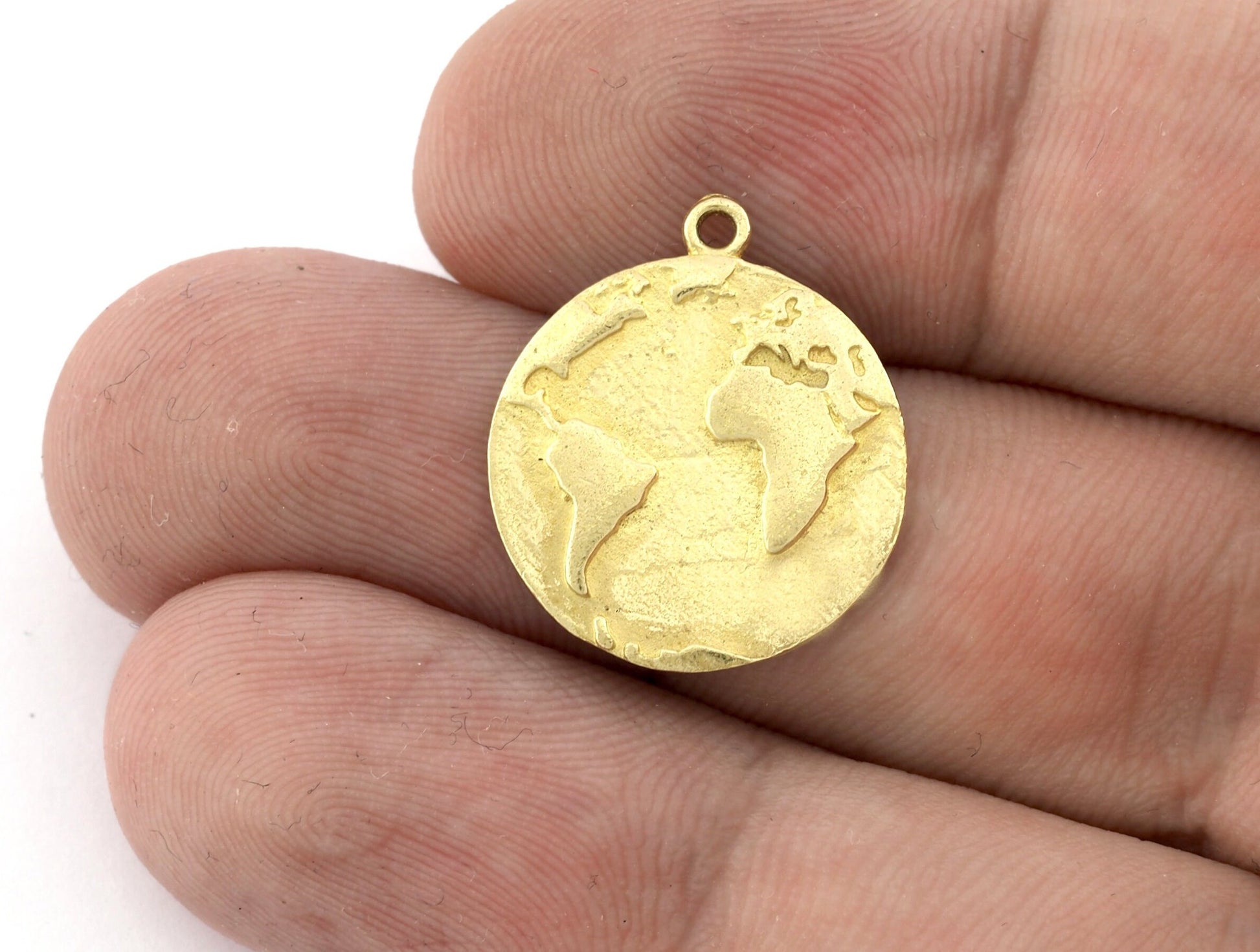 World Map Charms, Pendant, Raw Brass 21x18mm 5169