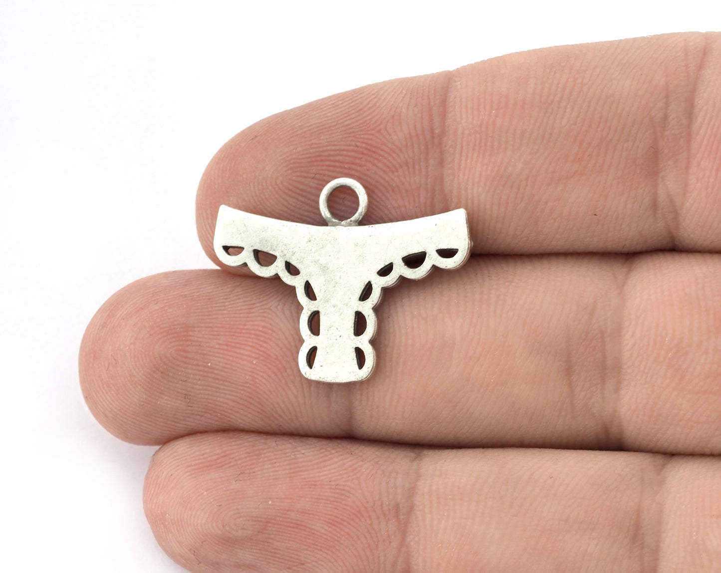 Panties Charms, Pendant, Antique Silver Plated Brass 26x20mm 5161 newline