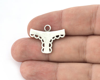Panties Charms, Pendant, Antique Silver Plated Brass 26x20mm 5161 newline