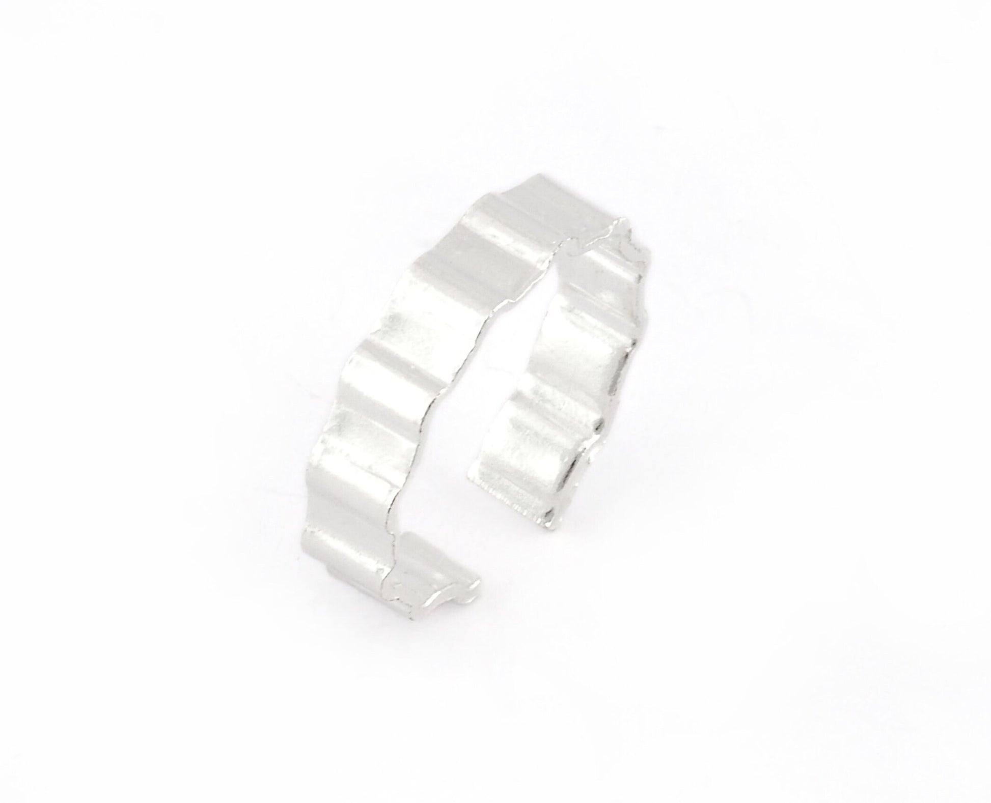 Ruffle Ring Adjustable Antique Silver, Shiny Silver, Shiny Gold Plated Brass (18mm 8US inner size) 5197