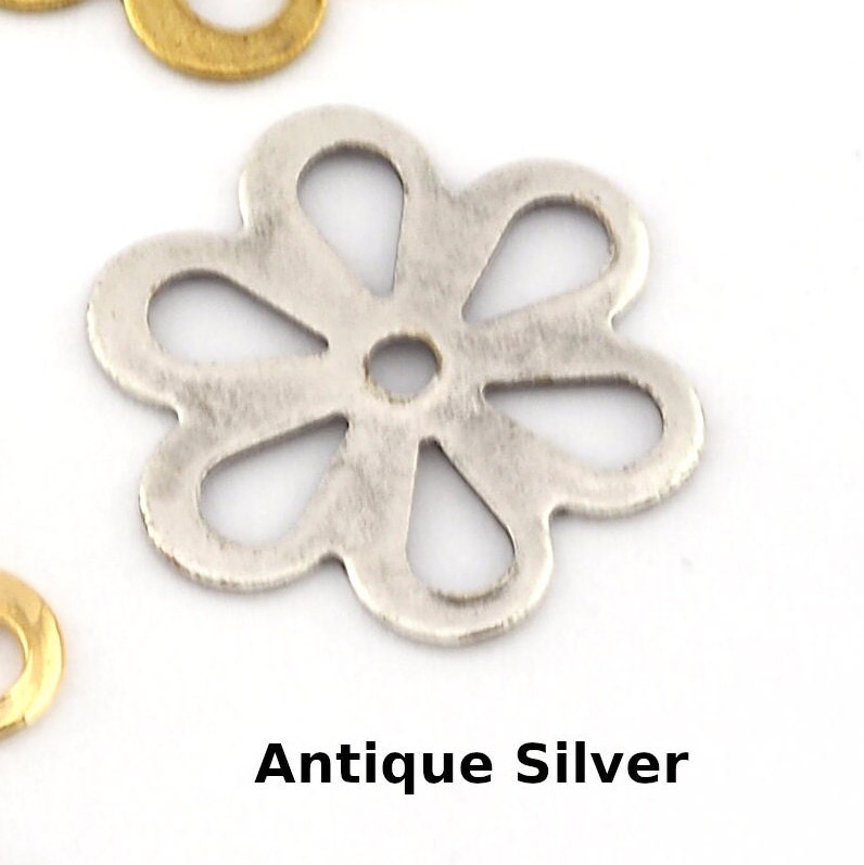 Flower shape , Middle Hole 13mm Raw Brass , Charms ,Findings OZ121-29