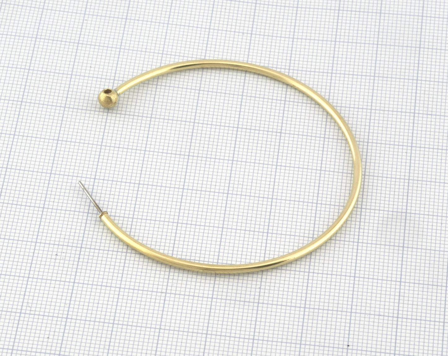 Hoop Earring, Big Round Setting Base Stud, Dangle Earring making Raw brass , 63mm S324 newline