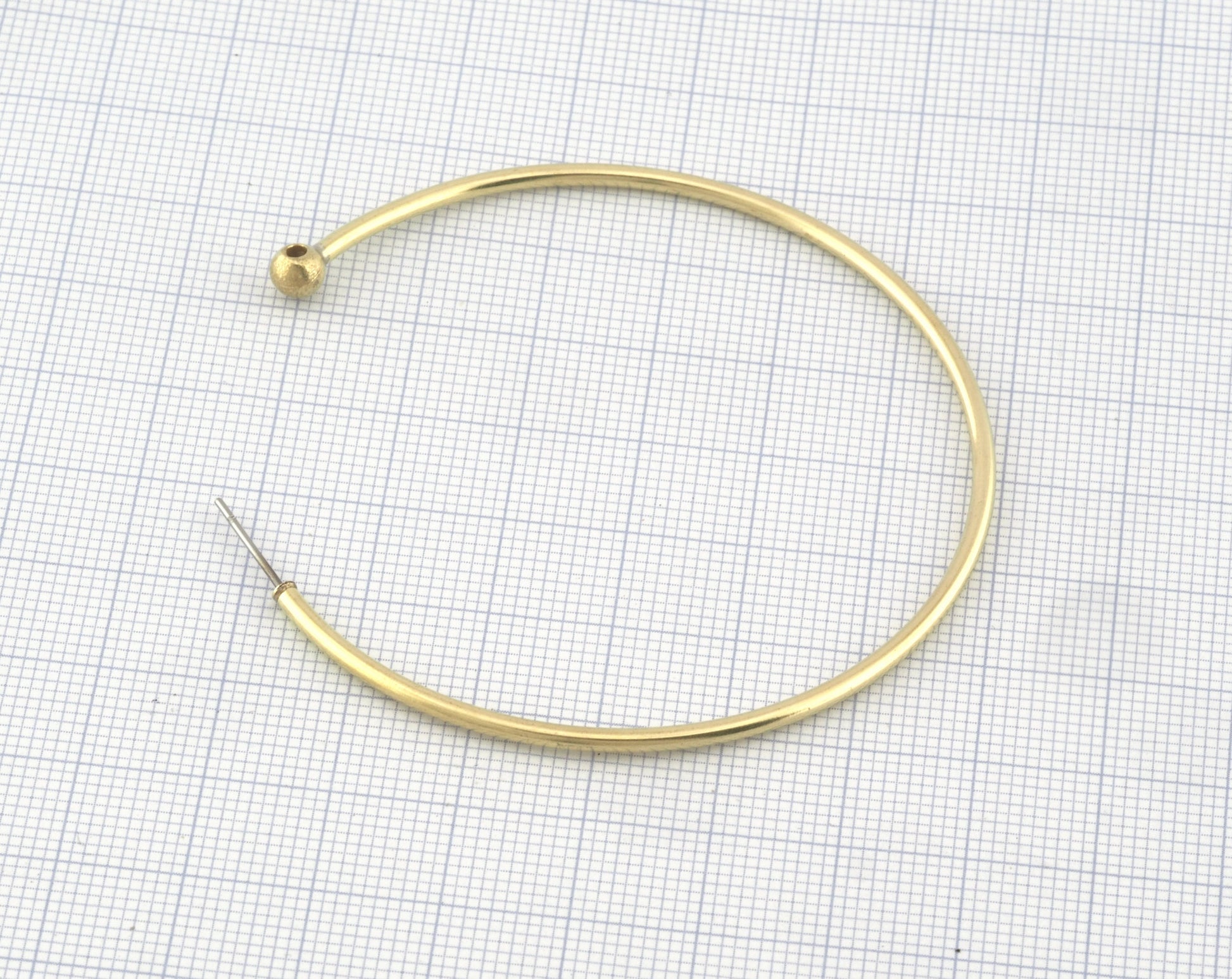 Hoop Earring, Big Round Setting Base Stud, Dangle Earring making Raw brass , 63mm S324 newline
