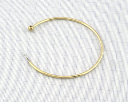 Hoop Earring, Big Round Setting Base Stud, Dangle Earring making Raw brass , 63mm S324 newline