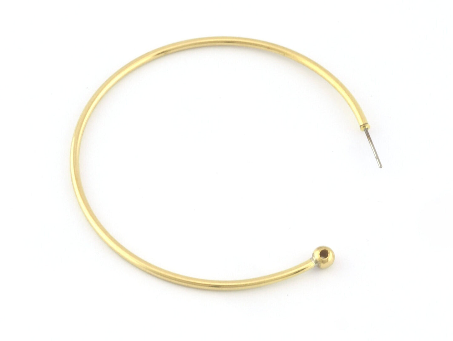 Hoop Earring, Big Round Setting Base Stud, Dangle Earring making Raw brass , 63mm S324 newline